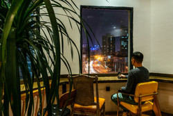 The best view of city from Chengdu Local Tea Hostel's relaxing tower area